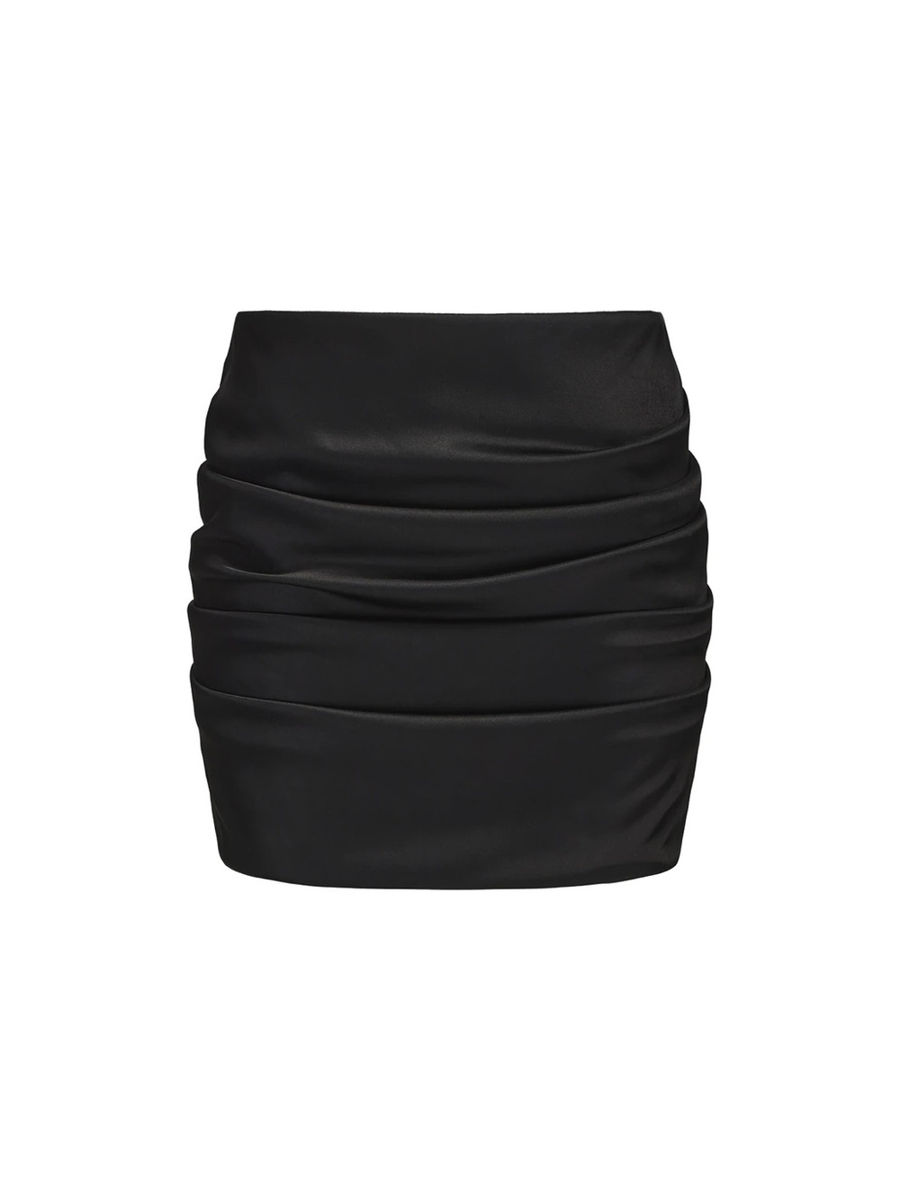Nana Jacqueline Giselle Black Satin Mini Skirt - Small
